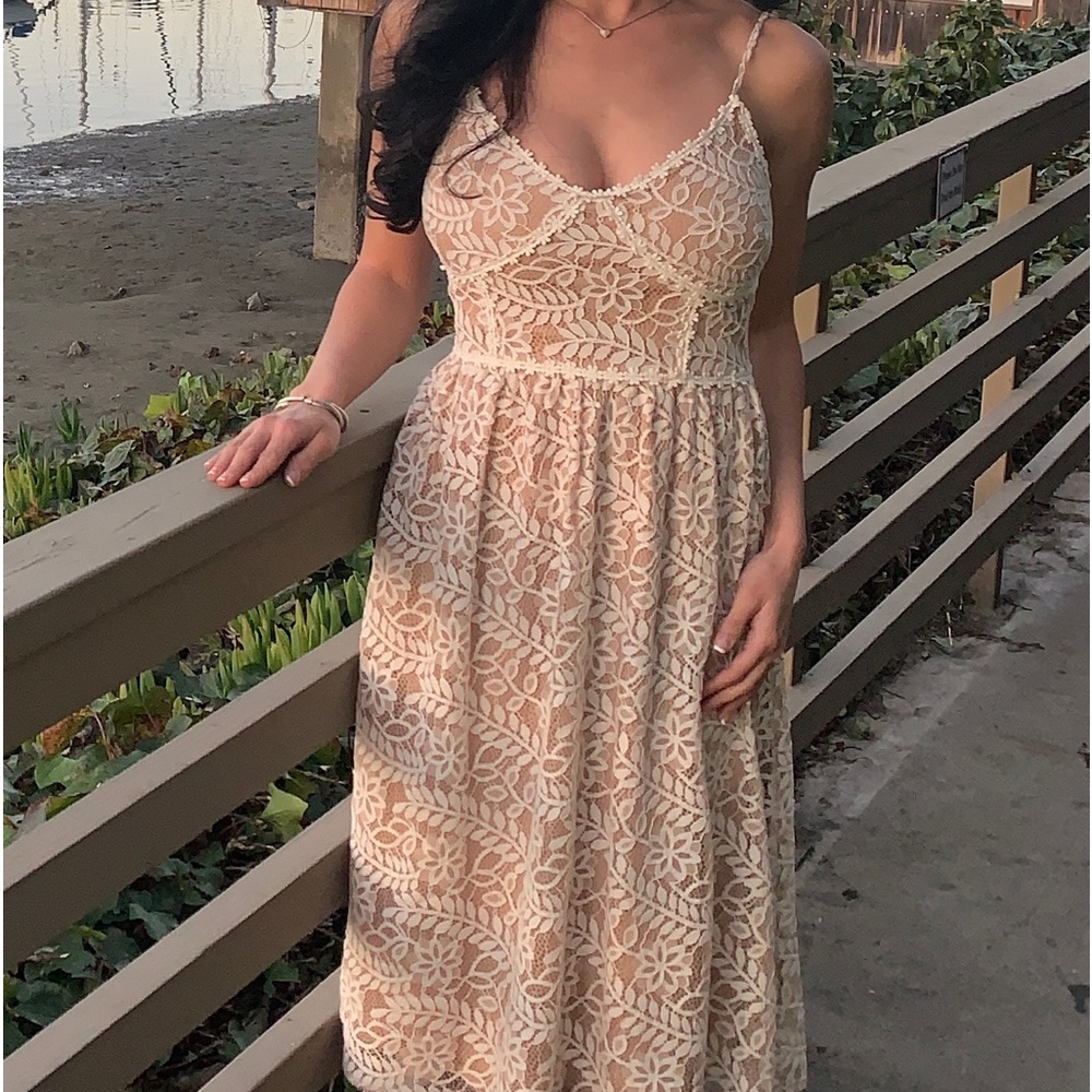 Size xs - small beige with white fabric on top